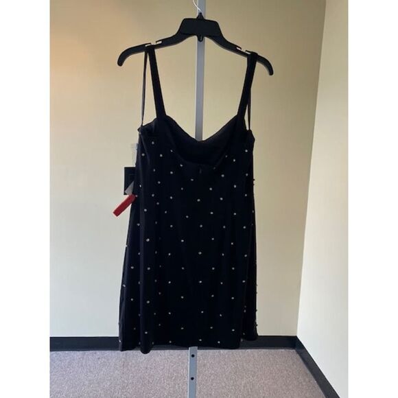 Ieena Mac Duggal NWT Sleeveless Rhinestone Encrusted Black Mini Sz 12 - Picture 6 of 9